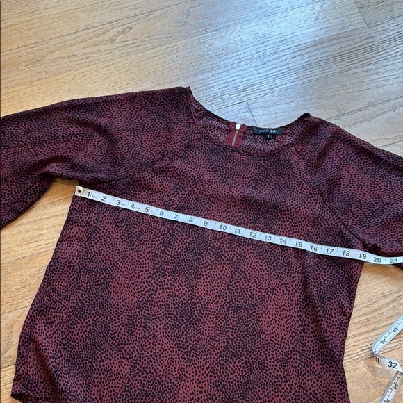 Papermoon Red Boxy 3/4 Sleeve Blouse - Picture 7 of 10